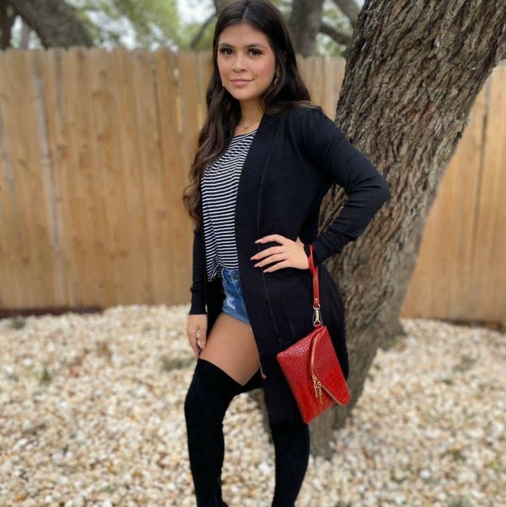 Black cardigan